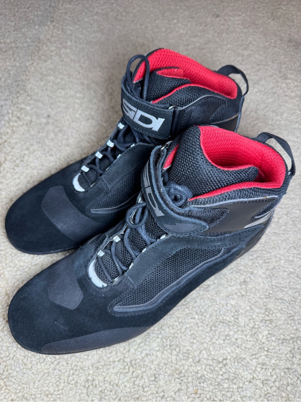 SIDI GAS Mens size US 10.5 EU45 Motorcycle Boots Half Racing Ankle Shoes Bike